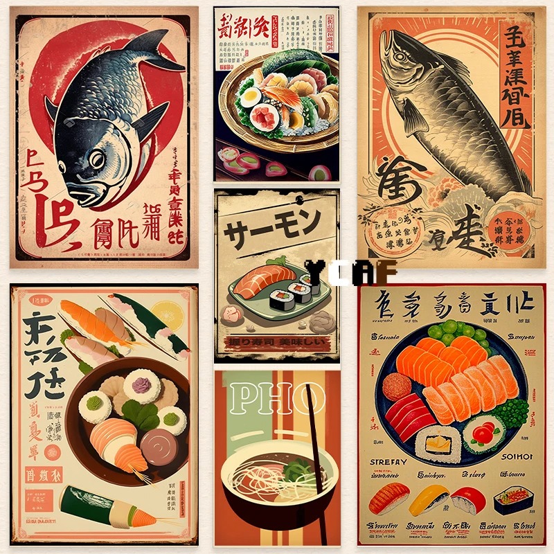 Japanese Lifestyle And Food - Vintage Japanese Food Poster Canvas Printing