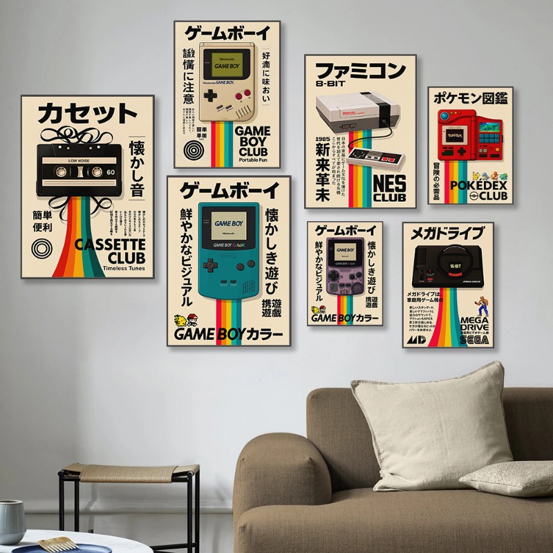 Retro Gaming Poster Japanese T - Japanese Lifestyle Game recension och pris